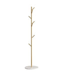 Gold Coat Rack Freestanding, Metal Coat Tree with Marble Base, Coat Rack Stand with 8 Hooks, Entryway Coat Stand for Hanging Clothes, Hats, Bags - size: 67in-bra