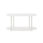 Furinno Turn-N-Tube No Tools Modern Oval Side Table, White/Virgin White - color: White/Virgin, size: 2-Tier Oval