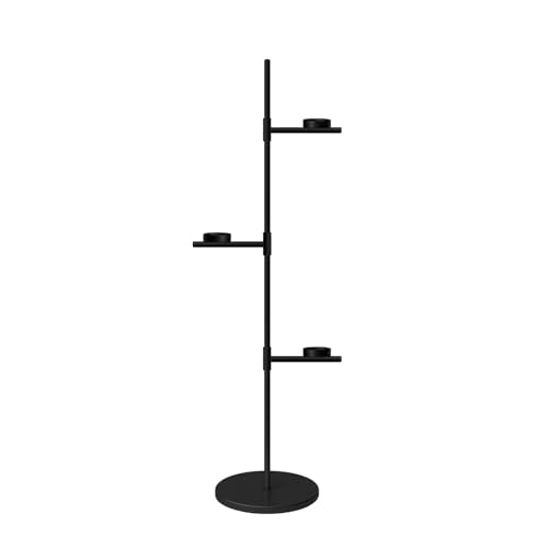 Smtyle Floor Candelabra Tall Tea Light Candle Holder Modern Black Metal Stand for Home Decor, Meditation, and Events - color: Black