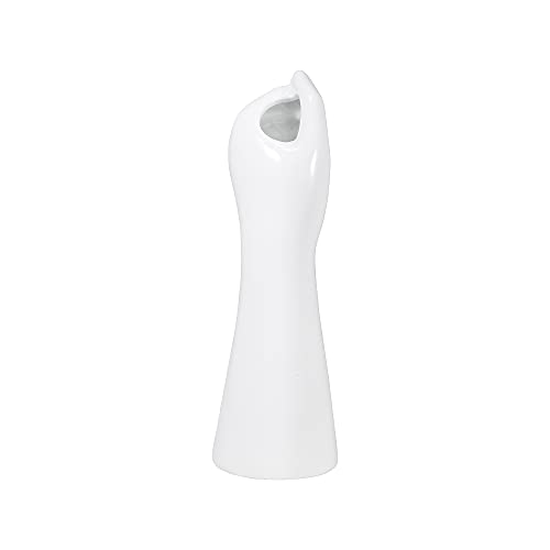 Human Body Ceramic Hand Vase, Arm Body Shaped Small Flower vase Modern Aesthetic Decorative White Ceramic vases for Home Living Room décor