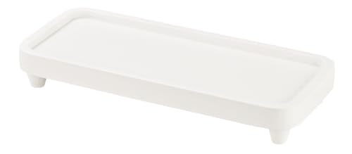 Bathroom Tray for Counter,Vanity Tray,Soap Dispenser Tray for Kitchen Sink, Kitchen and Home Decor (White) - color: White-large