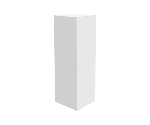 Marketing Holders Tall Acrylic Retail Display Box Cube Pedestal Art Sculpture Stand White Lucite Plinthe 12" x 12" x 32" Wedding Flower Tower One Piece Plexiglass Column