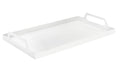 VANRA Metal Serving Tray Portable Bed Tray with Handles for Coffee Table, Living Room, Kitchen and Bathroom (White) - color: White