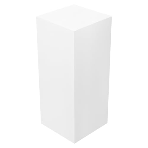 3PCs Square Pedestal Stand for Party, White Metal Cylinder Pedestal Stands, Sculpture Display Column Decoration Cube for Wedding Event Decoration