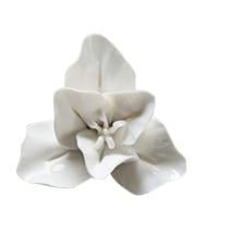 AMERRY Ceramic 3D Flower Wall Art, Handmade Porcelain Wall Decor for Home Office Decor (White, Lily, 2.36") - color: White,Lily,2.36"