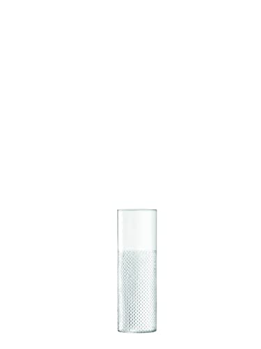 LSA International Wicker Tall Slim Vase 15.75”, Luxury Modern Decorative Glass Flower Holder with Textured Finish - size: 15.75"