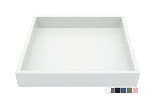10"x10" Small Square Wood Decorative Tray for Office, Ottoman, Bathroom, Entry, Remote Controls, Countertop Organizer, Candle Tray - Harbor Gray - color: Harbor Grey