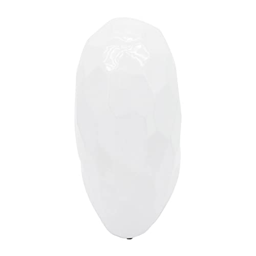 Decorative Ceramic Heart Sculpture for Home Decor - Ornament for Bathroom, Office, and Living Room Decor - Modern Figurine Accent for Bedroom, Shelf Display, and Coffee Table - 12", White - color: White, size: 11x5x11