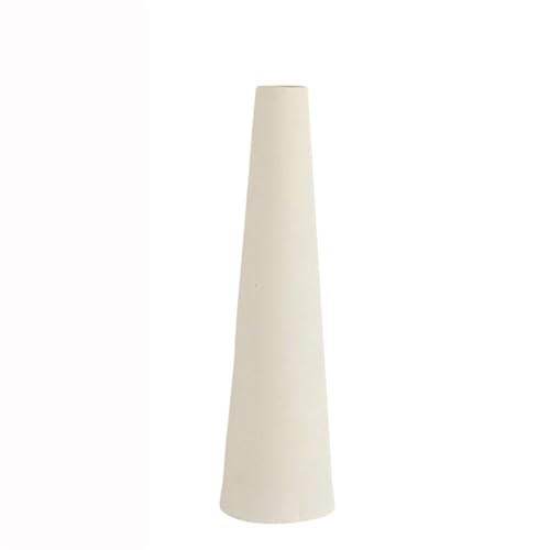 21CM Ceramic Bud Vase Small Narrow Neck Vase Conic Decorative Single Stem Floral Home Decor Centerpiece for Home Wedding Bedroom Living Room Office Table Decoration(Beige)