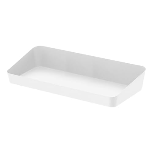 Yamazaki Home Tower Space Saving Vanity Tray - 5.25" X 11.75" - Steel - color: White, size: 5.3" x 11.8" x 2"