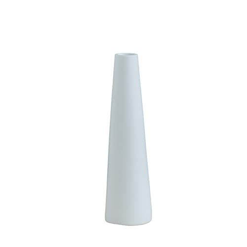 8.7in Tall Empty White Ceramic Bud Vase Single Flower Small Bud Decorative Floral Vase Home Centerpiece Modern Minimalism Vase for Shelf Decor