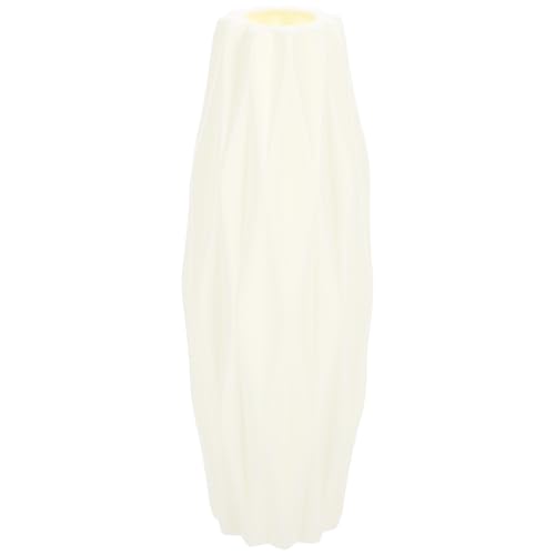 1Pc White Nordic Style Vase - Modern Minimalist Decorative Flower Container for Home and Office Decor 8.26 Inch Tall
