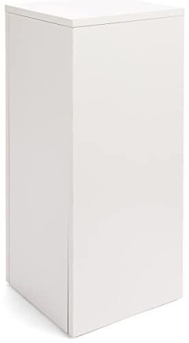 Displays2go, Gallery Display Column, Laminated Particle Board and Melamine Construction – White Laminate Finish (WDCUBEWHT2) - color: White, size: 30"H