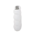Howard Elliott Collection Hirst White Ceramic Vase with Ripple Texture, Modern Abstract Decorative Flower Vase for Weddings, Floral Arrangements and Home Decor, Small Size, 8 x 8 x 6.5 Inch - size: 6.5"L x 8"W