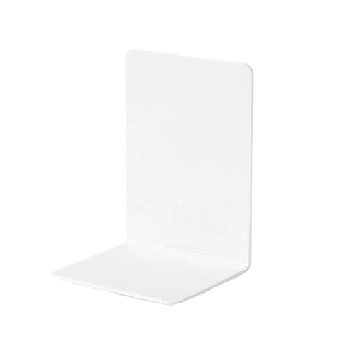 Book Ends 4pcs Book Holder L-Shaped Desk Display Simple Support Rack Magazine for Home Office(White) - color: White