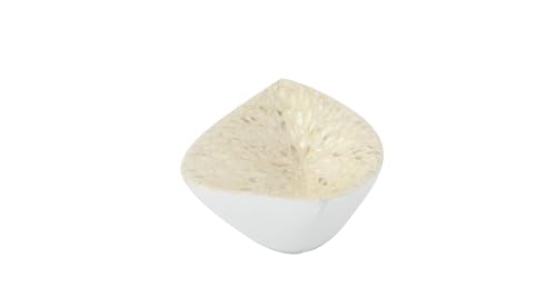 Deco 79 Mother of Pearl Shell Living Room Decor Tray, Oval Serving Tray, 22" x 6" x 10", White