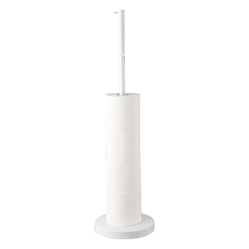 MARMOLUX ACC Free Standing Toilet Paper Holder Stand with Storage for 4 Rolls of Toilet Tissue for Bathroom, Stainless Steel Luxury Modern White Finished 1pc - color: White