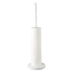 MARMOLUX ACC Free Standing Toilet Paper Holder Stand with Storage for 4 Rolls of Toilet Tissue for Bathroom, Stainless Steel Luxury Modern White Finished 1pc - color: White