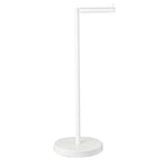 MARMOLUX ACC Free Standing Toilet Paper Holder Stand with Storage for 4 Rolls of Toilet Tissue for Bathroom, Stainless Steel Luxury Modern White Finished 1pc - color: White