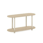 Furinno Turn-N-Tube No Tools Modern Oval Side Table, Bauhaus Oak/Beige - color: Bauhaus Oak/Beige, size: 2-Tier Oval