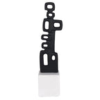 Cruiser’s Caché Abstract Geometric Sculpture, Artisan-Made Cast Aluminum with Black Anthracite Finish, Natural Marble Base, 13" - color: Geometric 13"