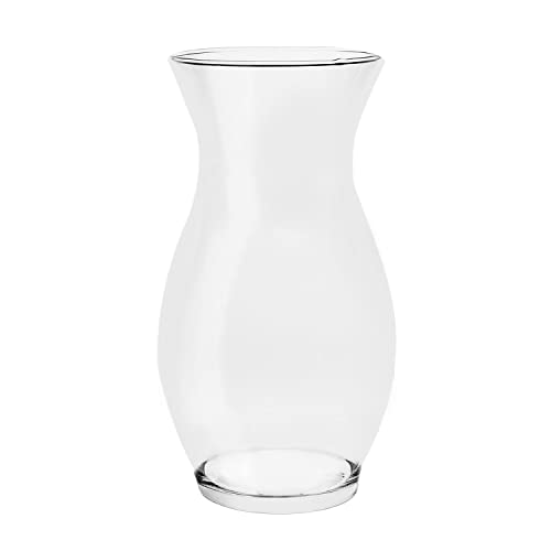 DARENYI Clear Flower Vase, 4.5" Dia 9" H Crystal Transparent Glass Vase Modern Decorative Vase for Flowers, Glass Flower Posy Holder for Home Office Centerpiece Decor - size: 4.5" Dia 9" H