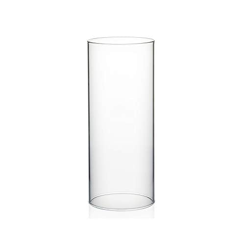 WGVI Hurricane Candle Holder Sleeve, Wide 4", Height 10", Clear Glass Cylinder Candleholder, Chimney Tube, Open Ended Candle Shade, 1 Piece - size: 4"x10"H