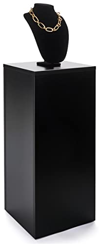 Displays2go 30" Tall Floor Standing Pedestal Stand with 12.5” Square Top, Black (WDCUBEBLK2) - color: Black, size: 30"H