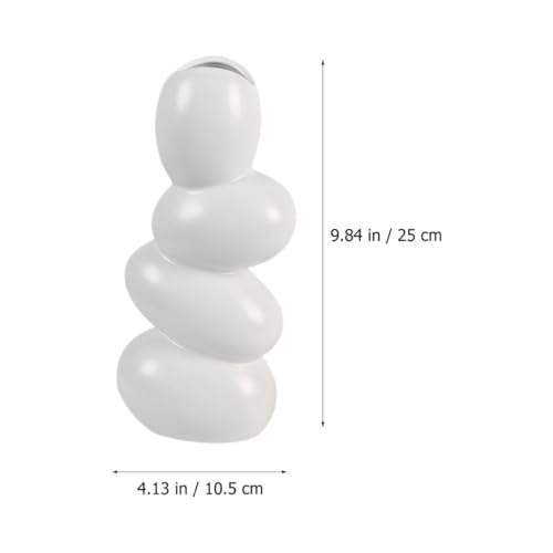 Homoyoyo Abstract Ceramic Flower Vase -Shaped Artistic Desktop Floral Arrangement Vase Home Décor Accent for Living Room and Office