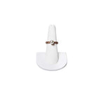 MOOCA 6 Pcs Set Finger Ring Stand Jewelry Display Holder Showcase Ring Display Drawer Leatherette Storage Jewelry Stands for Shows, White Faux Leather - color: White