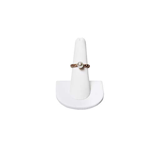 MOOCA 6 Pcs Set Finger Ring Stand Jewelry Display Holder Showcase Ring Display Drawer Leatherette Storage Jewelry Stands for Shows, White Faux Leather - color: White