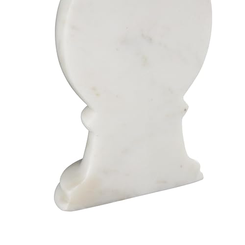 Deco 79 Marble Globe Decorative Bookends Sleek Orb Non Skid Bookends, Set of 2 Office Bookends2 W, 7" H, White - color: White, size: 2"W, 7"H