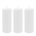 Stonebriar 3 Pack Tall 3 x 8 Inch 80 Hour Long Burning Unscented White Wax Pillar Candles - size: 3" x 8", style: Pack of 3
