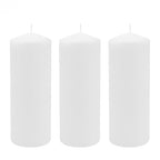 Stonebriar 3 Pack Tall 3 x 8 Inch 80 Hour Long Burning Unscented White Wax Pillar Candles - size: 3" x 8", style: Pack of 3
