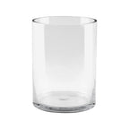 6" Wide 8" High Large Hand Blown Sturdy Clear Cylinder Glass Vase, Centerpiece Flower Vase for Rose, Tulip, Boquets, Hurricane Candle Holder (1, 6"x8") - size: 6"x8"