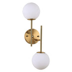 BYOLIIMA Gold Globe Wall Sconce, 7.5" W x 20" H, G9 Base, Compatible with LED or Halogen Bulbs, Perfect for Bathroom, Kitchen, Living Room, Home Office, Lobby, Bedroom - color: Gold