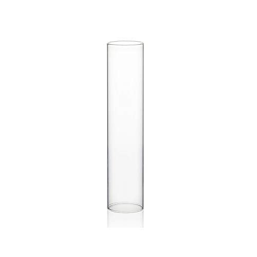WGVI Hurricane Candle Holder Sleeve, Wide 3", Height 14", Clear Glass Cylinder Candleholder, Chimney Tube, Open Ended Candle Shade, 1 Piece - size: 3"x14"H