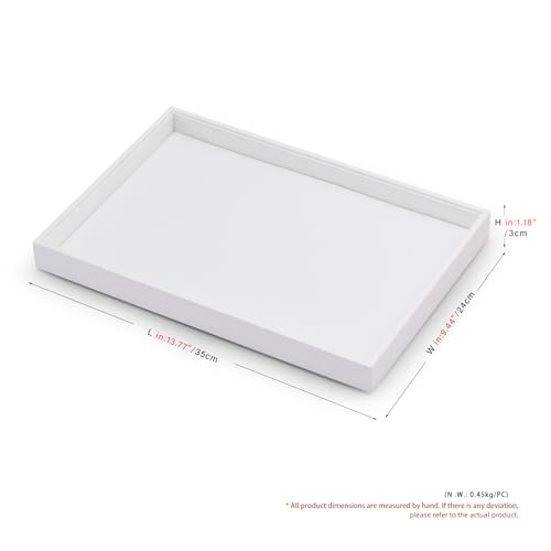 White PU Leather Jewelry Display Tray for Earrings Bracelet Necklace Jewelry Display Flat Tray Catchall - size: 1 Grid