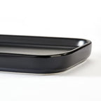 Ceramic Bathroom Tray,Kitchen Sink Organizer Tray,Cosmetics Holder (Black) - color: Black
