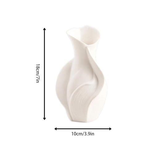 Modern Art Ceramic Vase, Minimalist Aesthetic Flower Vessel for Living Room Desk, Unique Home & Hotel Decor Accent(A) - color: A