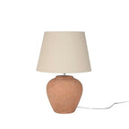 Nourison Home 20" Rustic Terracotta Ceramic Table Lamp with Fabric Shade, Bedside Nightstand Lamp for Bedroom, Living Room, Entryway - color: Terracotta