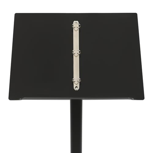 Floorstanding Menu Stand, 12.6 x 11.02 Inch Pedestal Sign Holder for Display Floorstanding Sign Holder with Adjust Panel Angle Hold Presentations, Photos, Sheet Music - color: Black-black