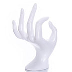 HOMEGOAL Hand Jewelry Holder, Bracelet Ring Watch Jewelry Display Holder Stand, Mannequin Hand, Polyresin, 7 Inch (White) - color: White