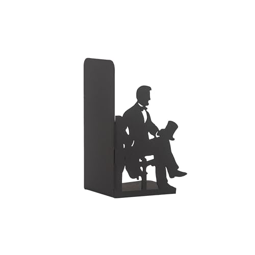 George Washington and Abraham Lincoln Bookends, American Icons Themed Book Stand, Decorative Greatest President Bookend, Presidential Silhouette Book Ends, Historical American Leaders Metal Bookend