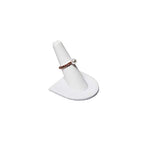 MOOCA 6 Pcs Set Finger Ring Stand Jewelry Display Holder Showcase Ring Display Drawer Leatherette Storage Jewelry Stands for Shows, White Faux Leather - color: White