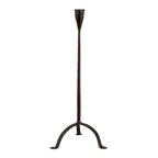 Creative Co-Op 16" H Hand-Forged Cast Metal Footed Taper Holder, Black