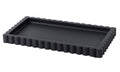 Scalloped Bathroom Vanity Tray for Countertop- Small Concrete Modern Industrial Minimalist Counter Vanity Organizer Tray for Dresser- Decorative Tray-11.8"L x 6.37"W x 1"H- Charcoal Black- Water-proof
