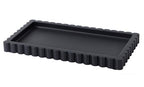 Scalloped Bathroom Vanity Tray for Countertop- Small Concrete Modern Industrial Minimalist Counter Vanity Organizer Tray for Dresser- Decorative Tray-11.8"L x 6.37"W x 1"H- Charcoal Black- Water-proof