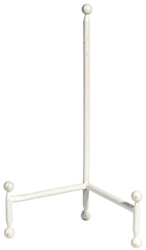 Red Co. Decorative Tripod Plate Stand and Art Holder Easel in White Finish - 11.5" h - color: White, size: Height - 11.5"
