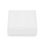 4 Slot PU Leather Ring Stand Rings Display Holder Rings Organizer Jewelry Display Showcase (White) - size: 3.14" x 3.14" x 0.98"